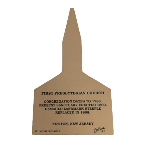 Cat's Meow Vintage 1992 Newton New Jersey First Presbyterian Church NJ Signed - Picture 6 of 6